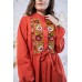 Embroidered Midi Dress "Whisper of Colour" Tangerine